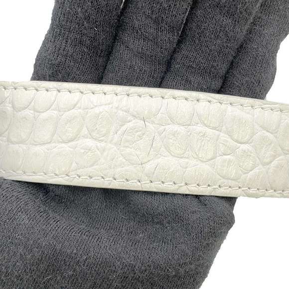 Balenciaga Flap Croco Embossed Shoulder Bag White - Picture 14 of 16